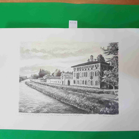 STAMPA MARIO BONAMICI firmata CASSINETTA DI LUGAGNANO, VILLA VISCONTI-MAINERI