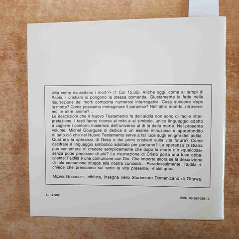 L'ALDILA' DEL NUOVO TESTAMENTO - QUADERNI BIBLICI 7 BORLA 1993 MICHEL GOURGUES