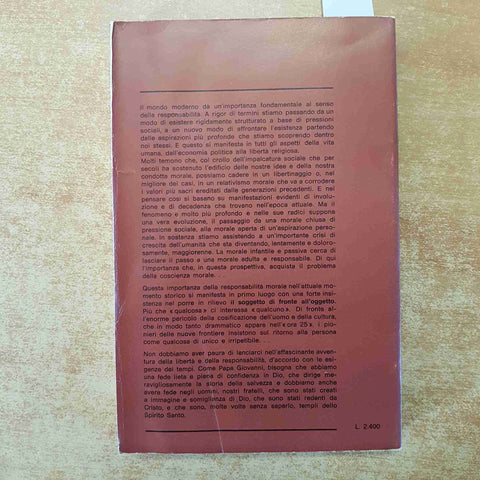 MORALE RESPONSABILE - ANTONIO HORTELANO 1968 CITTADELLA EDITRICE ASSISI concilio