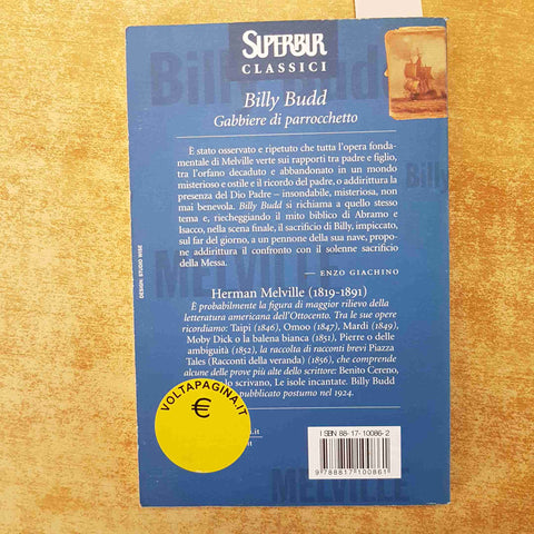 HERMAN MELVILLE - BILLY BUDD GABBIERE DI PARROCCHETTO 2003 SUPERBUR CLASSICI