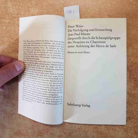 WEISS Die verfolgung und ermordung Jean Paul Marats unter anleitung des DE SADE