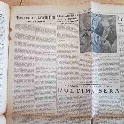 L'ITALIA GIOVANE 29 AGOSTO 1934 MARINETTI AEROPITTURA discorso del duce gerarch