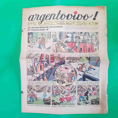 ARGENTOVIVO! ANNO II n°5 gennaio 1937 INCOMPLETO!!! AVVENTURE TAMARINDO IV