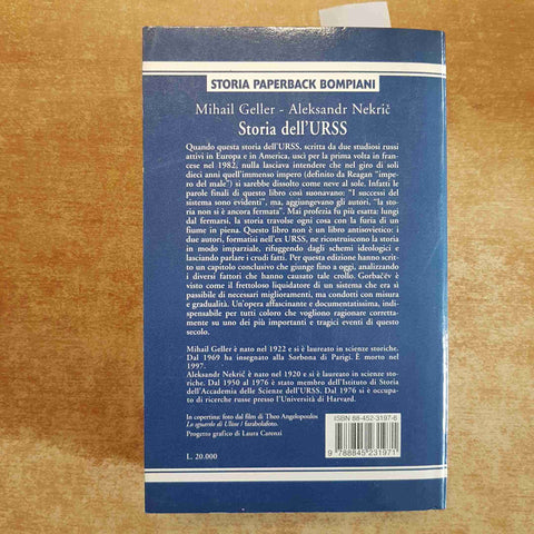 STORIA DELL'URSS DAL 1917 A ELTSIN - GELLER NEKRIC 1997 BOMPIANI russia cccp