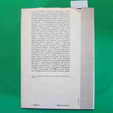 ENRICO VIII biografia JOHN SCARISBRICK 1984 IL MULINO