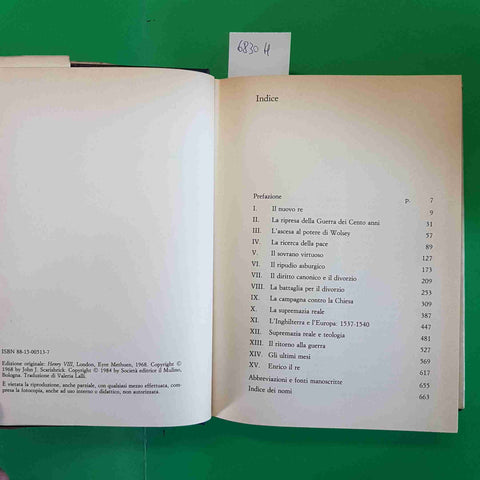 ENRICO VIII biografia JOHN SCARISBRICK 1984 IL MULINO