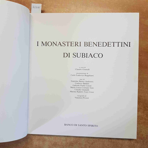 I MONASTERI BENEDETTINI DI SUBIACO 1982 BANCO DI SANTO SPIRITO