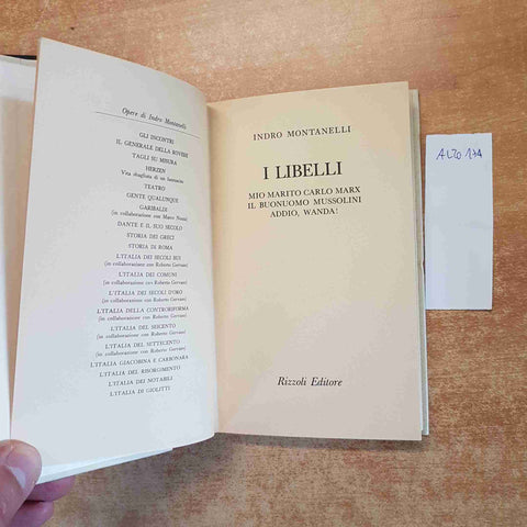 INDRO MONTANELLI I LIBELLI 1975 RIZZOLI libro + cofanetto DORSO DA RESTAURARE!!!