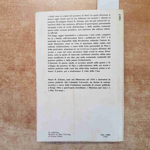 IL PENSIERO POLITICO DI MAO TSE-TUNG teorie e tattiche di rivoluzionario SCHRAM