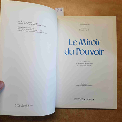 LE MIROIR DU POUVOIR lo specchio del potere COLETTE BEAUNE 1989 EDITIONS HERVAS