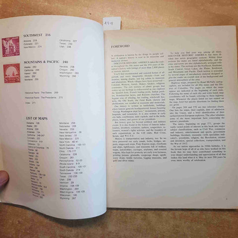 DISCOVER HISTORIC AMERICA complete directory to America's RAND MCNNALLY 1973