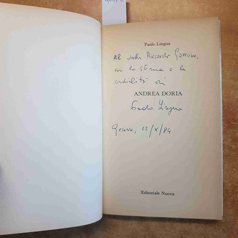 PAOLO LINGUA autografato! ANDREA DORIA PRINCIPE E PIRATA DEL '500 EDITORIALE NU