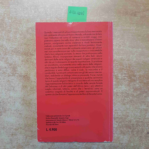 DALLA MACUMBA AL VUDU - I LIBRI DELL'IGNOTO 42 HOBBY WORK 1993 REVERTE COMA