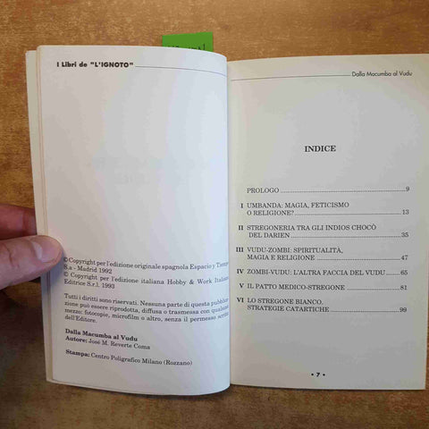DALLA MACUMBA AL VUDU - I LIBRI DELL'IGNOTO 42 HOBBY WORK 1993 REVERTE COMA