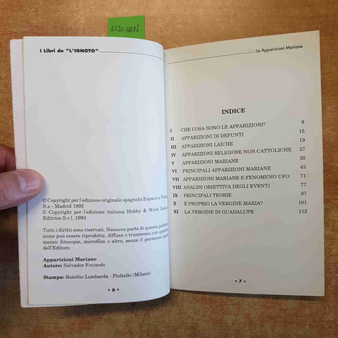 LE APPARIZIONI MARIANE - I LIBRI DELL'IGNOTO 2 HOBBY WORK 1993 FREIXEDO