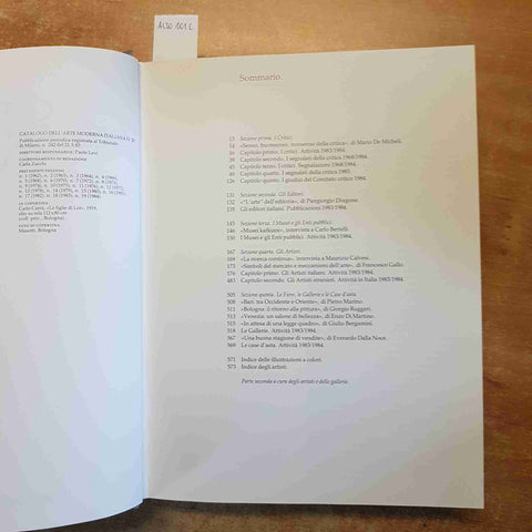 CATALOGO DELL'ARTE MODERNA numero 20 GIORGIO MONDADORI quotazioni in lire 1984