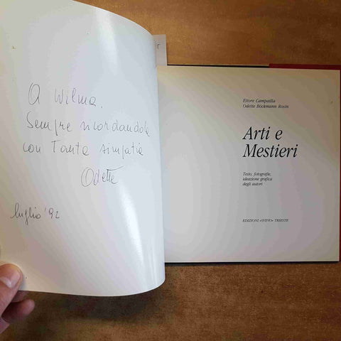 ARTI E MESTIERI autografato da ODETTE BOCKMANN ROSIN 1991 EDIZIONI SVEVO TRIESTE