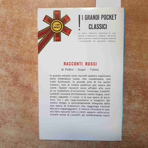 PUSKIN GOGOL TOLSTOJ RACCONTI RUSSI 1971 LONGANESI dama picche, diario pazzo...