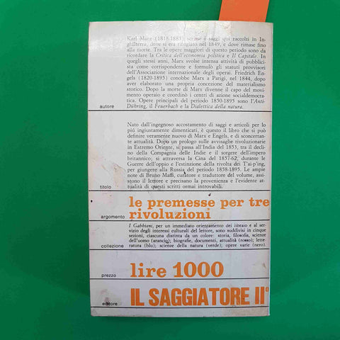 MARX ENGELS - INDIA CINA RUSSIA le premesse per tre rivoluzioni IL SAGGIATORE