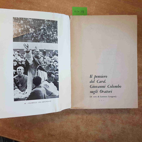 IL PENSIERO DEL CARD. GIOVANNI COLOMBO SUGLI ORATORI servizio librario pedagogic