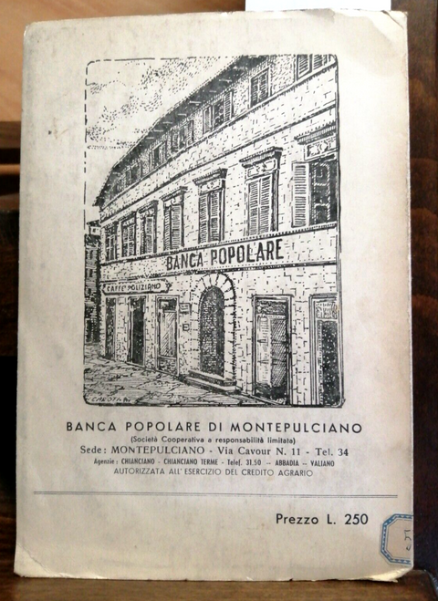 GUIDA TURISTICA MONTEPULCIANO 1954 BREVE STORIA ILLUSTRATA (487) SIENA