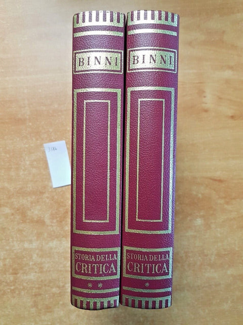 WALTER BINNI - I classici italiani nella storia della critica - 2 VOLUMI (3