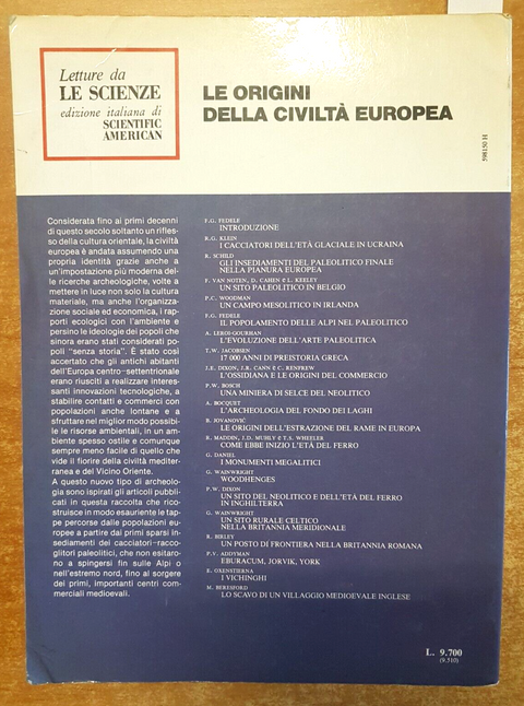 Le origini della civilt europea - LE SCIENZE - 1981 Francesco G. Fedele (7