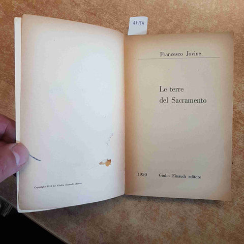 FRANCESCO JOVINE - LE TERRE DEL SACRAMENTO 1°edizione EINAUDI 1950