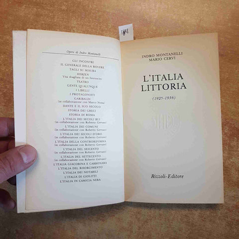 MONTANELLI CERVI - L'ITALIA LITTORIA 1980 RIZZOLI