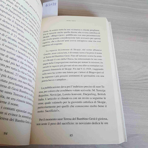 MADRE TERESA calcutta TUTTO INIZIO' NELLA MIA TERRA CRISTINA SICCARDI 2013 BUC