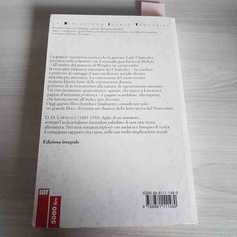 L'AMANTE DI LADY CHATTERLEY - LAWRENCE - BIBLIOTECA IDEALE TASCABILE - 1994