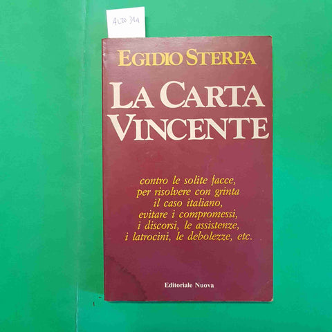 EGIDIO STERPA AUTOGRAFATO! La carta vincente 1982 EDITORIALE NUOVA