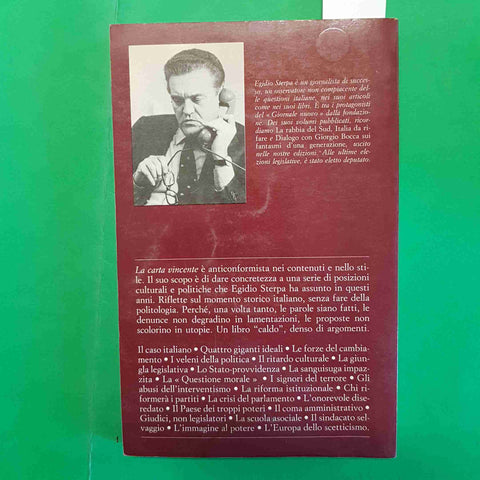 EGIDIO STERPA AUTOGRAFATO! La carta vincente 1982 EDITORIALE NUOVA
