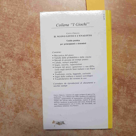IL NUOVO LOTTO E L'ENALOTTO Gippo Orbani 1990 MURSIA