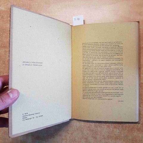 MOTTI E DETTI MILANESI LIBRERIA arcano angelo tremoladaMEERAVIGLI 1978