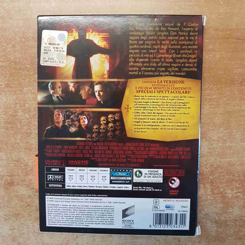 ANGELI E DEMONI 2 DVD extended cut TOM HANKS DAN BROWN RON HOWARD 2009 SONY
