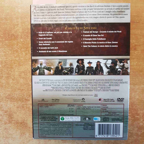 PIRATI DEI CARAIBI AI CONFINI DEL MONDO 2 DVD JOHNNY DEPP ORLANDO BLOOM DISNEY