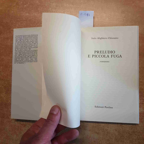 PRELUDIO E PICCOLA FUGA ITALO ALIGHIERO CHIUSANO 1985 EDIZIONI PAOLINE i dodici