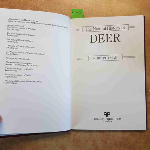 THE NATURAL HISTORY OF DEER RORY PUTMAN 1988 CHRISTOPHER HELM