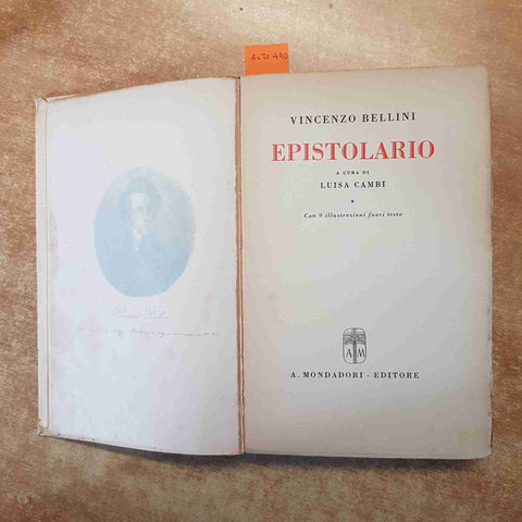 VINCENZO BELLINI EPISTOLARIO - Luisa Cambi 1943 MONDADORI libro da restaurare!!!