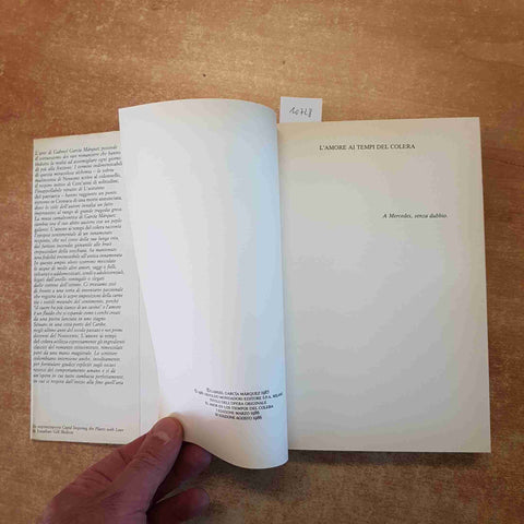 L'AMORE AI TEMPI DEL COLERA Gabriel Garcia Marquez 1986 MONDADORI