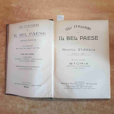 GLI ITALIANI E IL BEL PAESE vol.2 STORIA MODERNA E CONTEMPORANEA Pietro Orsi