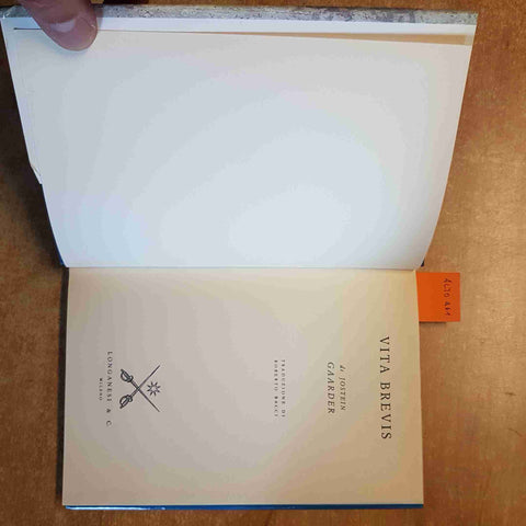 JOSTEIN GAARDER - VITA BREVIS romanzo LONGANESI 1998 prima edizione