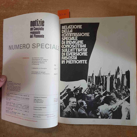 L'INDAGINE SULL'ATTIVITA' NEOFASCISTA IN PIEMONTE antifascismo NOTIZIE 1975