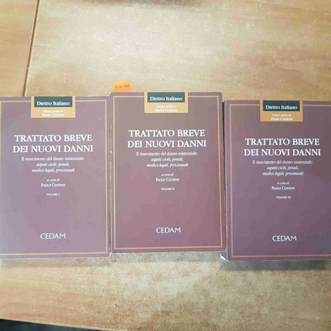 TRATTATO BREVE DEI NUOVI DANNI 3 volumi PAOLO CENDON 2001 CEDAM diritto italiano