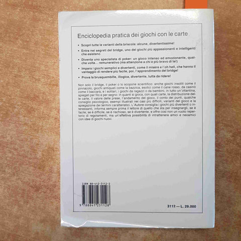 ENCICLOPEDIA PRATICA DEI GIOCHI CON LE CARTE - ELVIO FANTINI 1992 DE VECCHI