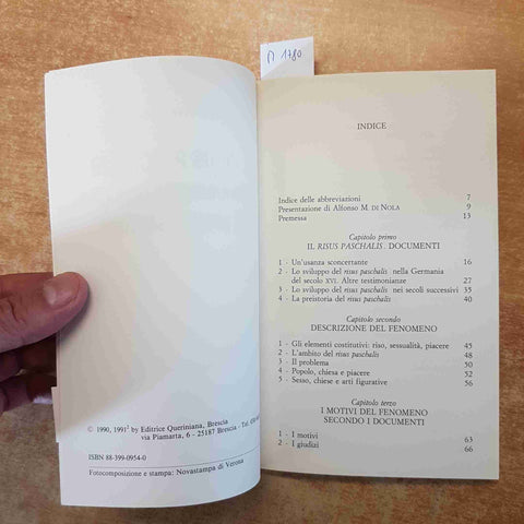 IL RISUS PASCALIS E IL FONDAMENTO TEOLOGICO DEL PIACERE SESSUALE 1991 JACOBELLI