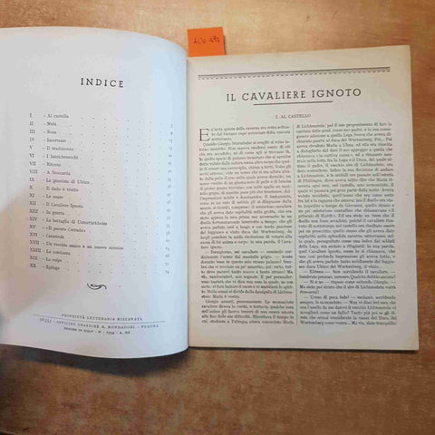 IL CAVALIERE IGNOTO di GUGLIELMO HAUFF i romanzi di cappa e spada MONDADORI 1934