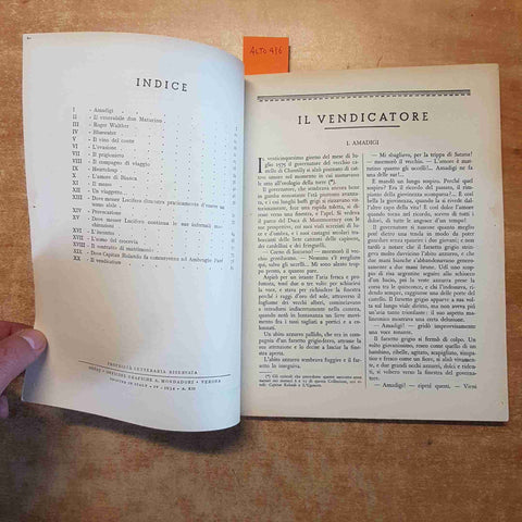 IL VENDICATORE di SAVERIO DE MONTEPIN i romanzi di cappa e spada MONDADORI 1934