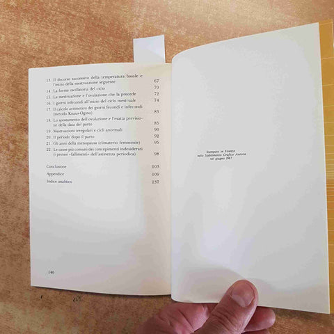 LA REGOLAZIONE DELLE NASCITE SECONDO NATURA JOSEF ROTZER 1987 GIUNTI sessuologia